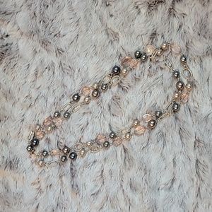 Premier Designs Silver Beaded Necklace, New In Box!